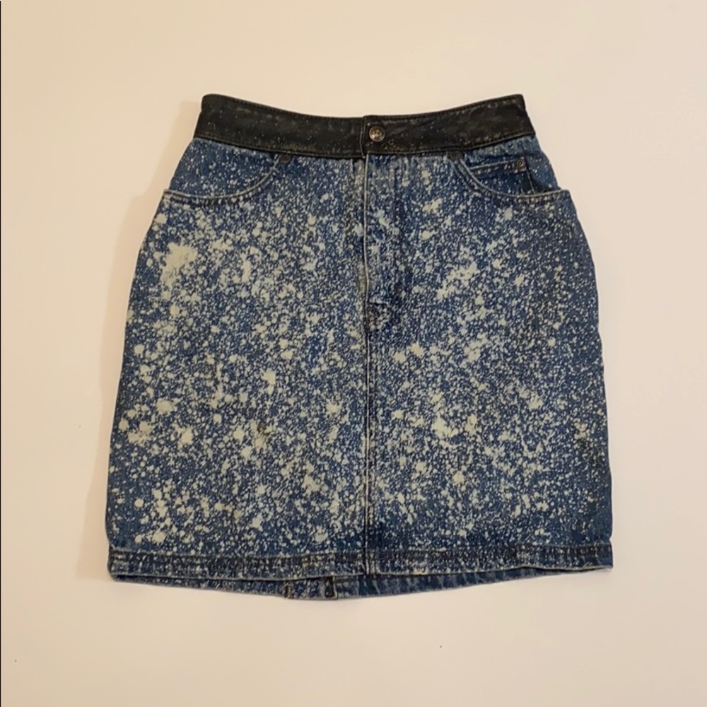 Harley Davidson Jean skirt with leather waist